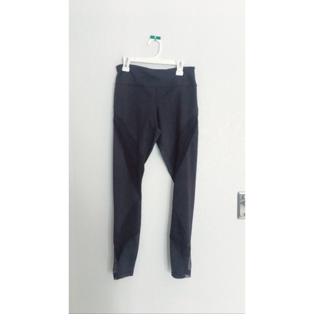 Black Yoga Pants with Mesh Details